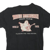 TRUE RELIGION Womens Black Graphic T-Shirt S Short Sleeve Crew Neck Brand Jeans