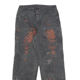 CARHARTT Womens Cotton Blend Black Relaxed Straight Trousers W28 L28 Durable