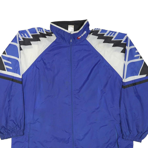 ERIMA Mens Blue Geometric Track Jacket XL Polyester Blend Zip