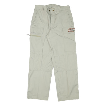 EIDER Mens Relaxed Off White Polyester Blend Zip Trousers W30 L29 Outdoor Cargo