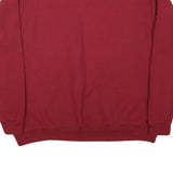 GILDAN Mens Red Crew Neck L Basic Plain Cotton Blend Sweatshirt