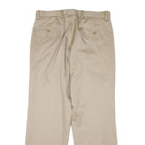 DOCKERS Mens Cotton Blend Beige Relaxed Straight Trousers W34 L30 Classic Zip