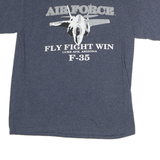 PORT & COMPANY Mens Blue Air Force Graphic T-Shirt M Short Sleeve Crew Neck