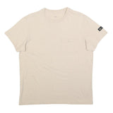 ADIDAS Womens Cream T-Shirt M Short Sleeve Crew Neck Pocket Floral Graphic