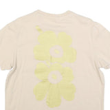 ADIDAS Womens Cream T-Shirt M Short Sleeve Crew Neck Pocket Floral Graphic