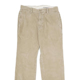 EXPRESS Mens Relaxed Beige Corduroy Trousers W32 L32 Casual Zip Cotton