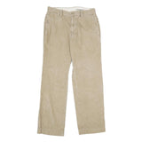 EXPRESS Mens Relaxed Beige Corduroy Trousers W32 L32 Casual Zip Cotton