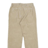 EXPRESS Mens Relaxed Beige Corduroy Trousers W32 L32 Casual Zip Cotton