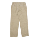 EXPRESS Mens Relaxed Beige Corduroy Trousers W32 L32 Casual Zip Cotton