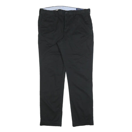POLO RALPH LAUREN Mens Cotton Black Regular Fit Straight Leg Trousers W38 L34