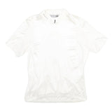 SUGOI Mens White Cycling Jersey L Short Sleeve 1/4 Zip Sports Top