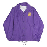 AUBURN Mens Purple Nylon Button Jacket M Plain Lightweight Casual Outdoor