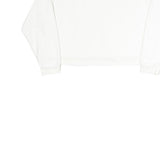 LEVI'S Womens White Cotton Blend Crew Neck Sweatshirt M Classic Logo Pullover