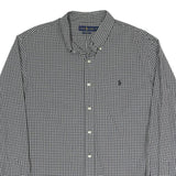RALPH LAUREN Mens Black & White Checked Shirt 2XL Classic Cotton Blend Button