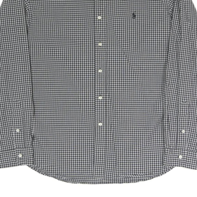 RALPH LAUREN Mens Black & White Checked Shirt 2XL Classic Cotton Blend Button