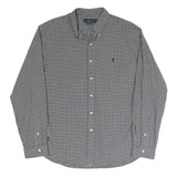 RALPH LAUREN Mens Black & White Checked Shirt 2XL Classic Cotton Blend Button