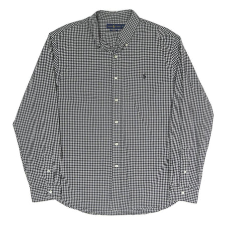 RALPH LAUREN Mens Black & White Checked Shirt 2XL Classic Cotton Blend Button