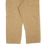 DICKIES Mens Cotton Blend Beige Relaxed Straight Trousers W40 L26 Workwear Zip