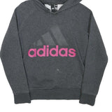 ADIDAS Womens Grey Hoodie XS Cotton Blend Pullover Sports Casual Sweatshirt