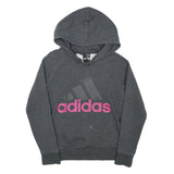 ADIDAS Womens Grey Hoodie XS Cotton Blend Pullover Sports Casual Sweatshirt