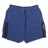NAUTICA Mens Shorts Blue & Black Casual XL W30 Polyester Blend Swimwear