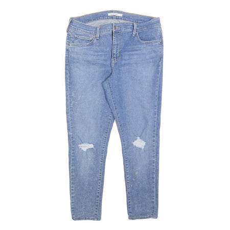 LEVI'S 710 Womens Blue Slim Skinny Denim Light W32 L26 Slim Fit Zip Jeans