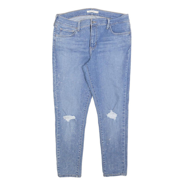 LEVI'S 710 Womens Blue Slim Skinny Denim Light W32 L26 Slim Fit Zip Jeans