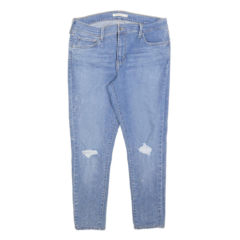 LEVI'S 710 Womens Blue Slim Skinny Denim Light W32 L26 Slim Fit Zip Jeans