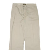 CALVIN KLEIN Mens Cotton Blend Beige Relaxed Straight Trousers W34 L34