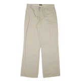 CALVIN KLEIN Mens Cotton Blend Beige Relaxed Straight Trousers W34 L34
