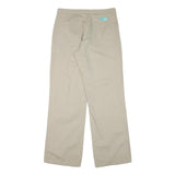 CALVIN KLEIN Mens Cotton Blend Beige Relaxed Straight Trousers W34 L34