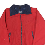 WOOLRICH Mens Red & Navy Zip Jacket L Cotton Blend Classic Casual Outerwear