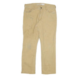 CARHARTT Mens Relaxed Trousers Beige W34 L30 Cotton Blend Zip Pockets Workwear