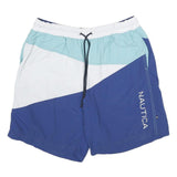 NAUTICA Mens Shorts Blue & White Colourblock Casual L W32 Swimwear