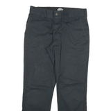DICKIES Mens Cotton Blend Black Slim Trousers W30 L28 Casual Workwear Zip
