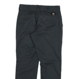 DICKIES Mens Cotton Blend Black Slim Trousers W30 L28 Casual Workwear Zip