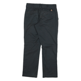 DICKIES Mens Cotton Blend Black Slim Trousers W30 L28 Casual Workwear Zip