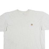 CARHARTT Mens White Pocket T-Shirt XL Short Sleeve Crew Neck Cotton Casual