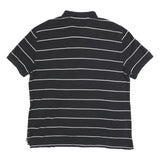 NAUTICA Mens Black & White Striped Short Sleeve Polo Shirt 2XL Cotton Blend