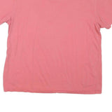 POLO RALPH LAUREN Mens Pink V-Neck T-Shirt M Cotton Blend Classic Fit