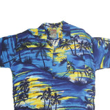 PINEAPPLE CONNECTIONS Mens Blue Yellow Pattern Hawaiian Shirt XL Summer Casual