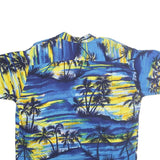 PINEAPPLE CONNECTIONS Mens Blue Yellow Pattern Hawaiian Shirt XL Summer Casual