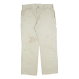 DICKIES Mens Cotton Blend Beige Relaxed Straight Trousers W34 L30 Workwear Zip