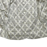 Womens Black & Cream Patterned Button Closure Polyester Blend Jacket S