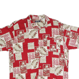 PURITAN Mens Red Cream Hawaiian Shirt XL Tropical Casual Summer Cotton