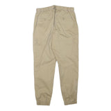 Mens Relaxed Fit Beige Cotton Blend Cargo Trousers W27 L26 Zip Pocket Detail