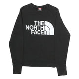 THE NORTH FACE Womens Black Sweatshirt Crew Neck S Logo Printed Cotton Pullover