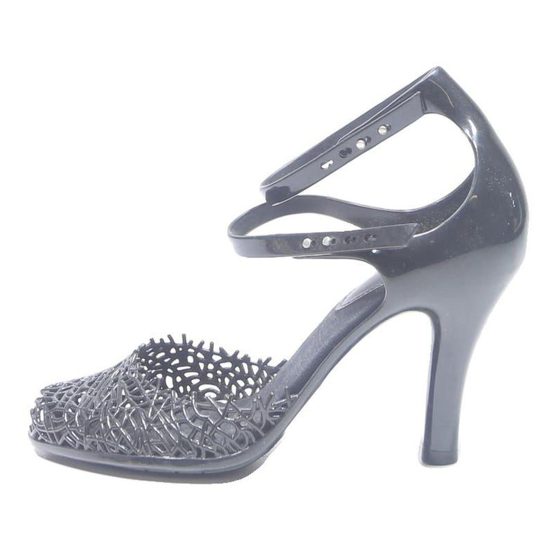 MELISSA Womens Black Strappy Heels Synthetic UK 6.5 Elegant Summer Footwear