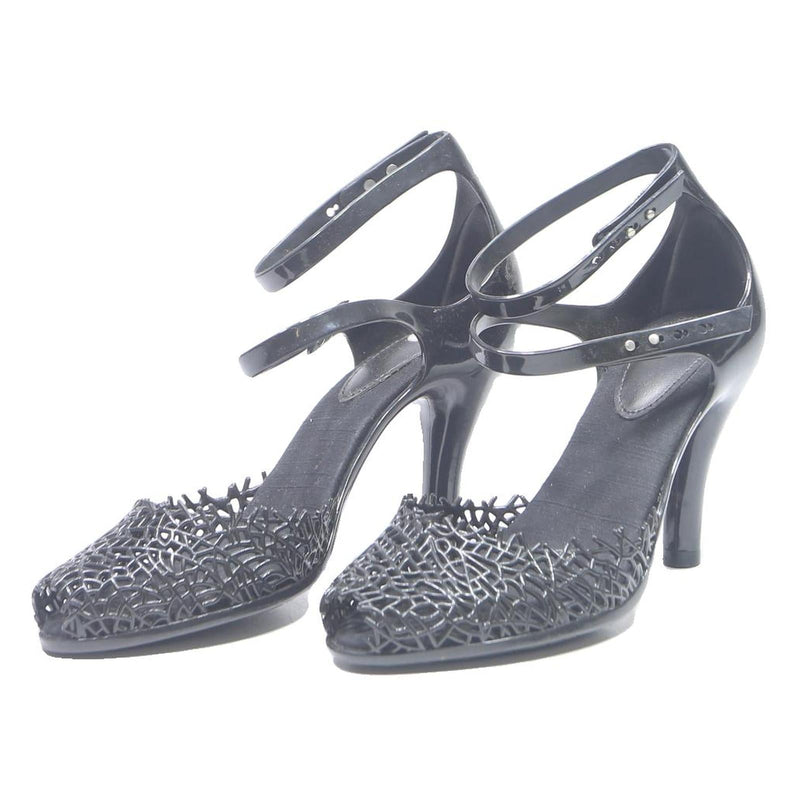 MELISSA Womens Black Strappy Heels Synthetic UK 6.5 Elegant Summer Footwear