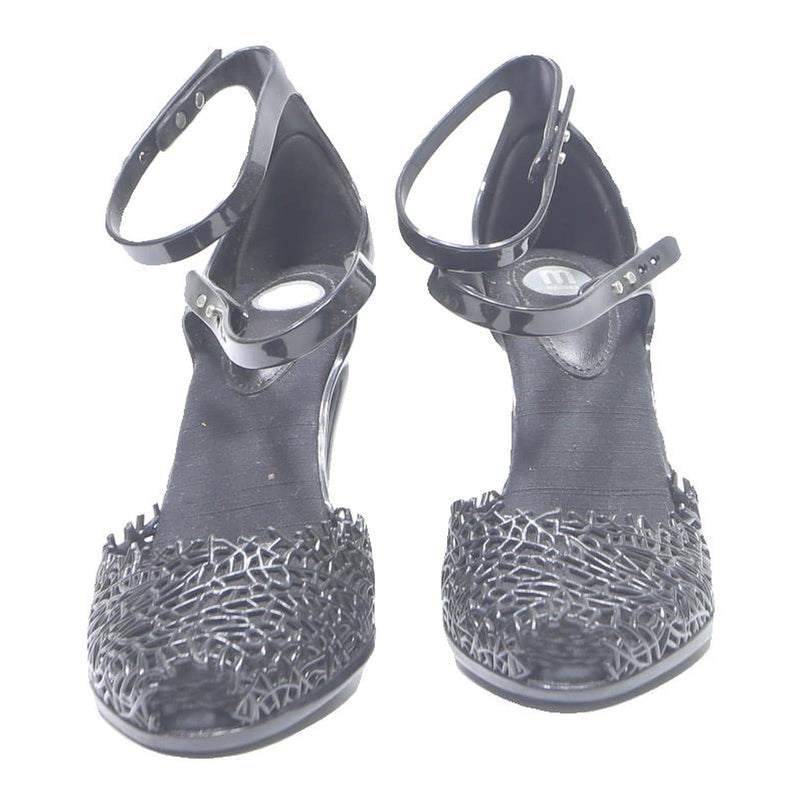 MELISSA Womens Black Strappy Heels Synthetic UK 6.5 Elegant Summer Footwear